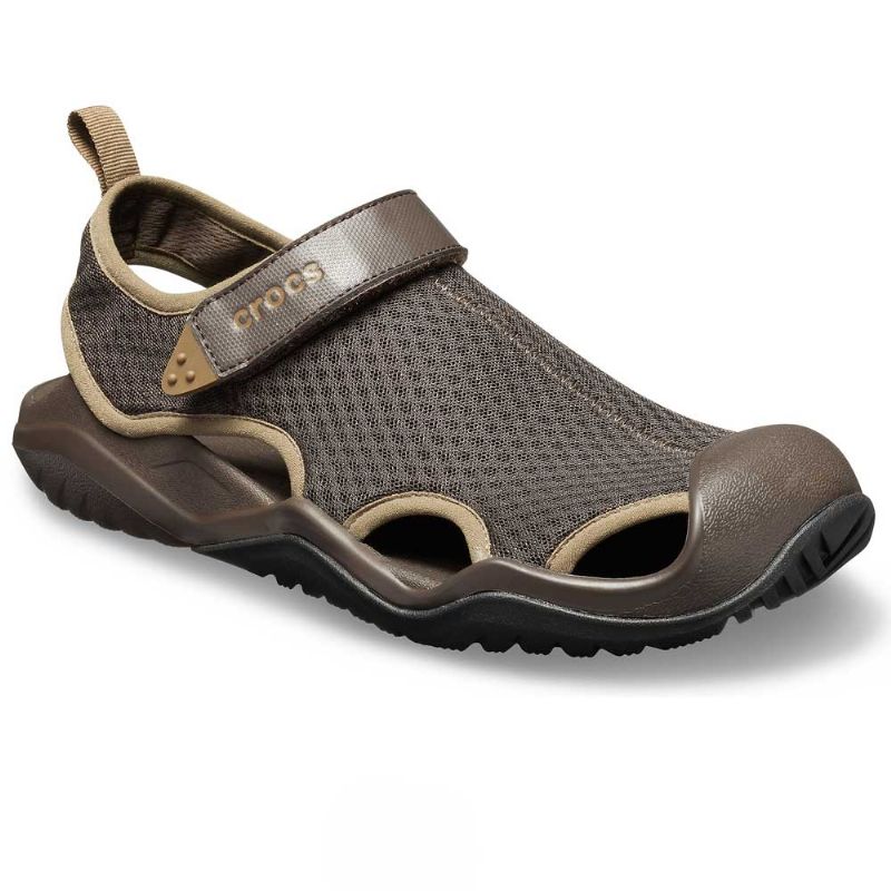 Crocs Mens Swiftwater Mesh Deck Sandal Espresso UK 11 EUR 46-47 US M12 (205289-206)